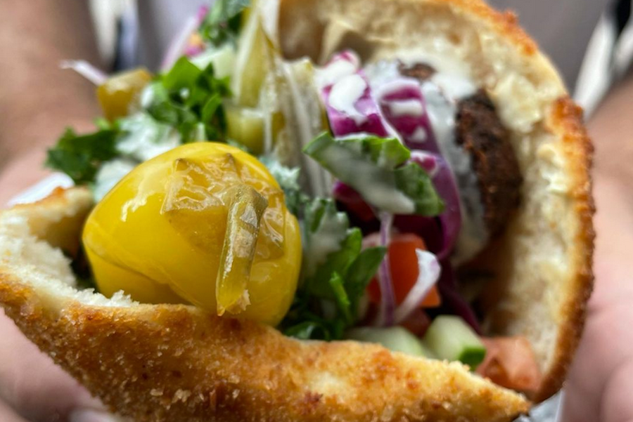 A falafel sandwich from the Haifa Room in Toronto